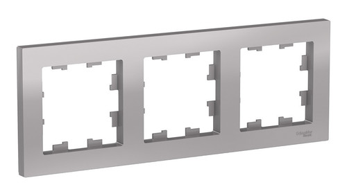 Рамка 3 поста Systeme Electric ATLASDESIGN, алюминий