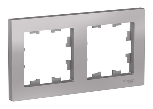 Рамка 2 поста Schneider Electric ATLASDESIGN, алюминий