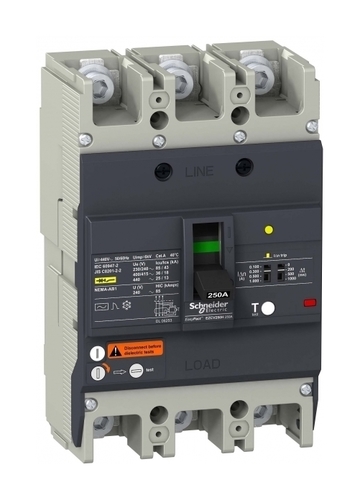 Силовой автомат Schneider Electric Easypact EZC 250, TM-D c диф защитой, 36кА, 3P, 160А