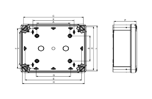 ПЛАСТ.КОРОБКА PK-UL IP66 89x89x54