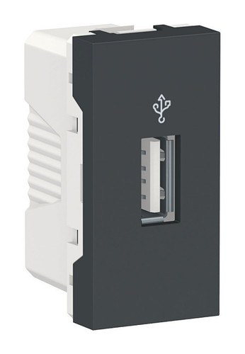 Коннектор 1xUSB Schneider Electric UNICA MODULAR, антрацит