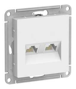 Розетка компьютерная 2xRJ45 Systeme Electric ATLASDESIGN, скрытый монтаж, лотос, ATN001385