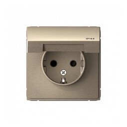 Systeme Electric ArtGallery Шампань Розетка с заземлением с заземл. со шт. с крышк, 16А, IP44, механизм
